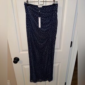 Stillwater Women’s Elegant Navy Polka Dot Skirt